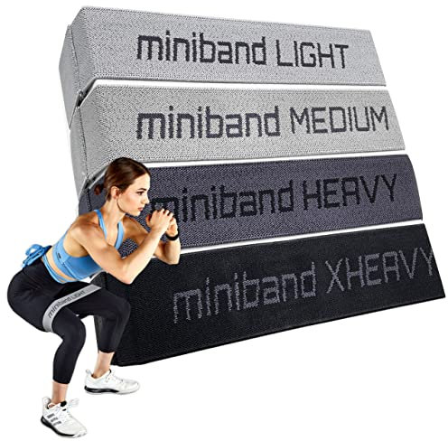 aerobis® Mini-Bands | 4X Mini Fitness Band mit unterschiedlichen Widerstandsstufen | Ideal für Reha & Aktivierungsübungen | Sportartikel für die Hosentasche