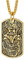 Bestyle Dog Tag Anhänger Geprägt mit nordischem Wikinger Wolfkopf Halskette Herren Medaillon Edelstahl Keltischer Knoten Kette, 60cm lang, Gold