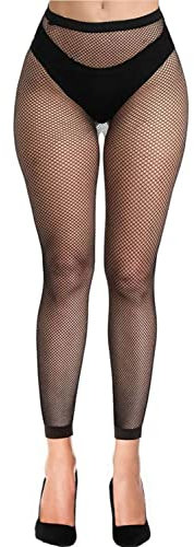 Medias de red negra para mujer sin pies | Pantimedias de red ancha pequeñas y grandes sin dedos, Red pequeña., talla única