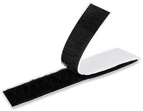 Borman 8 metros 20 mm ancho Cinta Adhesivo Fuerte Hook y Loop tape Omar Negro Cinta de Gancho y pelo Gran Adhesivo Cinta tela Auto adhesiva (Negro)