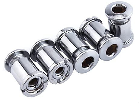5 Sets Stahl Kettenblatt Schrauben M8 Kurbelgarnitur Schrauben Muttern Set für Mountainbike, BMX, MTB (Silber Typ A für Dreifach-Kettenblätter)