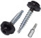 SKIR'CO Lot de 150 vis de toiture en métal, 4,8 x 35 mm, vis autoforeuses peintes avec rondelles EPDM, tête Torx (noir de jais RAL 9005)