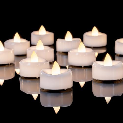 AMAGIC 24 Stück LED Teelichter Flameless Kerzen batteriebetrieben, flackernde Teelichter, Warm White Tealight Kerzen für Weihnachten Hochzeiten