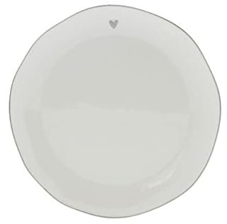 Bastion Collections Dessertteller Heart mit grauem Herz D. 16cm