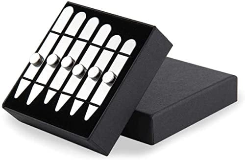 AKOGD Kragenstäbchen Metall, 3 Größen Magnet Hemdkragen StäBchen in Geschenkbox für Herren Hemd