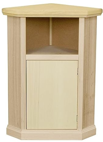 Vicentini arreda MOBILE PORTA TELEFONO COMODINO IN LEGNO AD ANGOLO GREZZO NON VERNICIATO