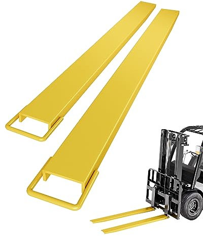 KYBOLT Palettengabel-Verlängerung, [11,4 cm Breite 182,9 cm Länge] [max. 2086 kg] Robuste Palettenverlängerungen aus Stahl für Gabelstapler, Gelb