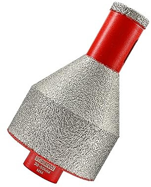 DT-DIATOOL Diamant-Bohrkrone Durchmesser 20-50mm Fräser Fase integriert zum Vergrößern von Polierlöchern auf Porzellankeramik Granit Marmor Arbeitsplatte M14 Gewinde