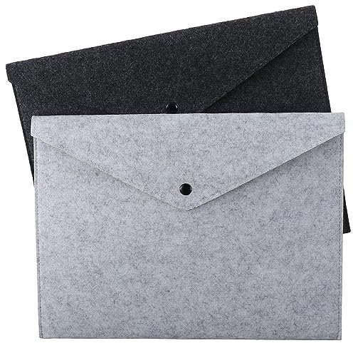 dohobby 2 Pcs Filz Ordner A4 Datei Ordner Büro Datei Archiv Ordner Papier Portfolio Fall Brief Umschlag Ordner mit Schnalle