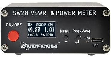 Surecom SW-28HF Digitaler Leistungsmesser, SWR RF Meter mit LCD-Display, 0.5W bis 120W, 1.8 bis 60MHz Bereich zur Messung von Forward Power, Reflected Power und VSWR