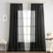 EMEMA 2er Set Sheer Voile Vorhang mit Kräuselband Transparente Gardine aus Voile Polyester Transparent Wohnzimmer Luftig Dekoschal für Schlafzimmer 140 X 245 cm (B x H) Schwarz