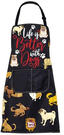 CMNIM Niedliche Fellschürze für Hunde, wasserdicht und perfekt für Trainer und Fellpfleger, Das Leben ist besser mit Hunden, Medium