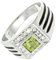 SILVERNROCK Peridot Edelstein-Bandring für Herren und Damen alle Größen Geschenkartikel 925 Sterlingsilber-Ring handgefertigter Schmuck ERG-1165A_52 (16.6)