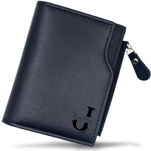 Zkgiftsdz Portefeuille Personnalisé pour Homme, Portefeuille Personnalisé avec Nom Gravé, Cadeaux Personnalisés pour la Fête des Pères Mari Fils