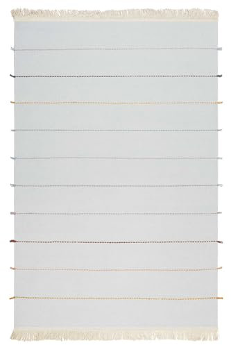 Wecon Home Hochwertiger handgewebter Kurzflor Teppich von Esprit - Gemütlichkeit und Stil für Wohnzimmer, Arbeitszimmer und mehr - Lina (80 x 150 cm, grau bunt)