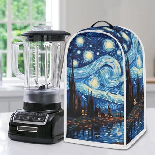 Hudotybom Blender Cover Dust Cover Starry Night Food Processor Cover with Top Handle Small Kitchen Appliance Covers Anti Fingerprint Coffee Maker Cover Kitchen Decoration