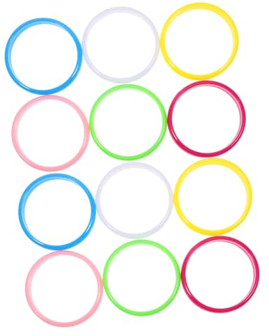 UPKOCH Kunststoffarmband Farbig für Damen, Hartes Material | Farbiges Armband, Leicht Anzulegen, Schmuckwahl für Erwachsene, 12 Stück, Dekoratives Design Zufällige Farbe