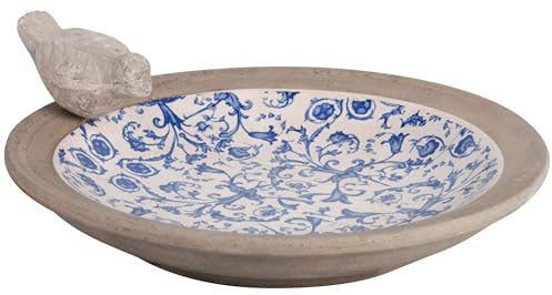 degawo Barocke Vogeltränke 'Aged Ceramic' im Landhausstil in blau weiß