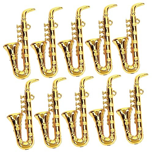 FELTECHELECTR 10 Stück Musikinstrument Modell Musikspielzeug Miniatur Saxophon Modell Miniatur Saxophon Spielzeug Miniatur Instrument Miniatur Saxophon Requisite Kleines Saxophon