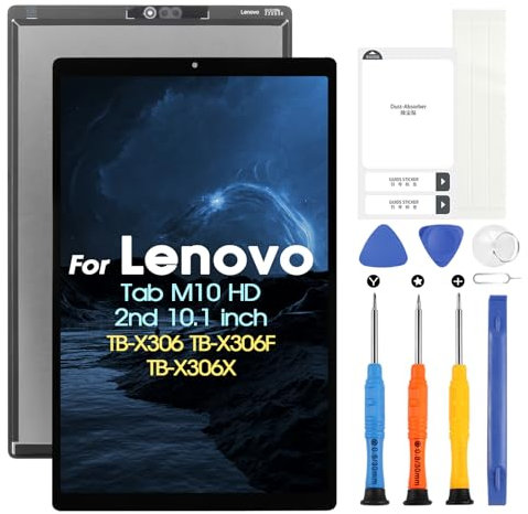 per Lenovo Tab M10 HD (2nd Gen) LCD Display, per Lenovo Tab M10 HD Gen 2 10.1 TB-X306 TB-X306F LCD Schermo Touchscreen Digitazer Assembly Sostituzione con Kit di Attrezzi di Riparazione (Nero)