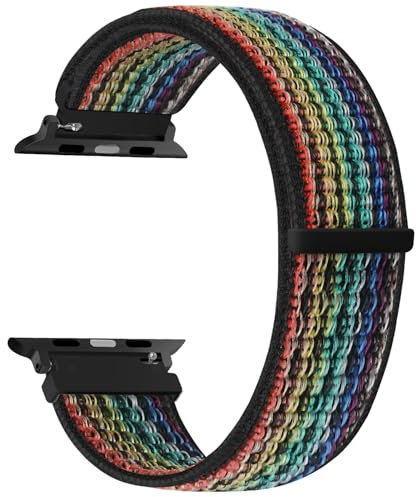 XANS Cinturino in nylon compatibile con Apple Watch 49mm 45mm 44mm 42mm 41mm 40mm 38mm donne uomini, Sportivo Cinturino regolabile in nylon per iWatch Series 9 8 7 6 5 4 3 2 1 SE Ultra 2 Ultra