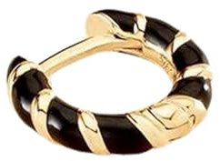 Piercing créole Agatha Sesha argent doré émail noir