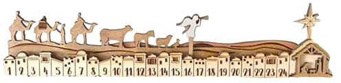 Calendario 'Avvento della Natività 2024, Calendario 'Avvento in legno, Calendario per il conto alla rovescia di Natale 2024 Decorazioni natalizie cristiane, Natale centrato su Cristo