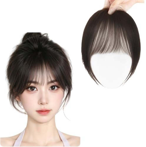 Natural,Xytraiihw Clip in Pony Haarteil, 100% Echthaar-Topper Fringe Bangs Hair Clip in Pony Clip-In-Top Wiglets Fürfor Dünner Werdendes Haar, Haarausfall, Graues Haar