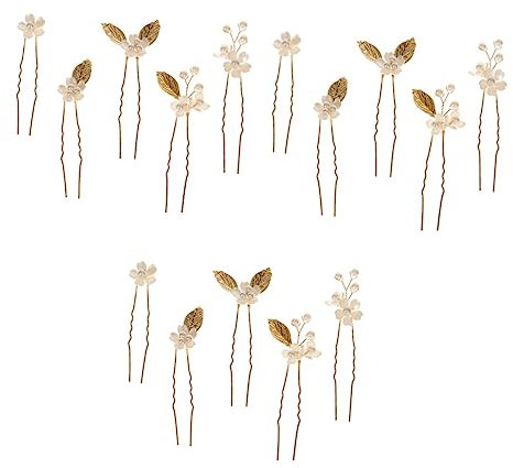 Baluue 15pièces Broche Forme De Fleur Pour Cheveux Épingles De Mariage Pour Femmes Ornement Élégant Pour Occasions Spéciales