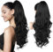 Ponytail Extension, 61cm Lange Zopf Pferdeschwanz Haarverlängerung Natürliches Clip in Pferdeschwanz Haarteil Kunsthaar für Damen, Natürliches Schwarz
