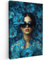 MuchoWow© Impression sur Toile Decoration Murale Peinture 80x120 cm Tableaux Decoratifs Muraux Déco Chambre Tableau Salon Femme - Fleurs - Bleu - Esthétique - Luxe