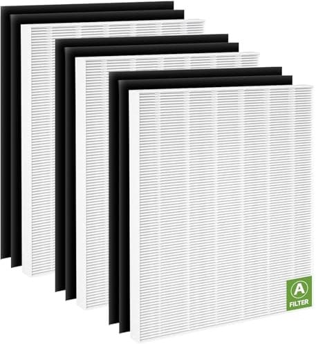 FLTARESA C35 HEPA Replacement Filter for Winix Air Purifier, 115115 Filter A Compatible with Winix PlasmaWave C35 5300 5300-2 5500 6300 6300-2 P300, 3 HEPA Filter + 6 Activated Carbon Pre-Filter Set