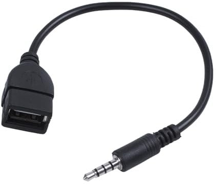 hioseyre USB to 3.5mm Jack Audio Adapter - Male Aux Audio Plug to USB 2.0 Female Converter for Car Aux Port