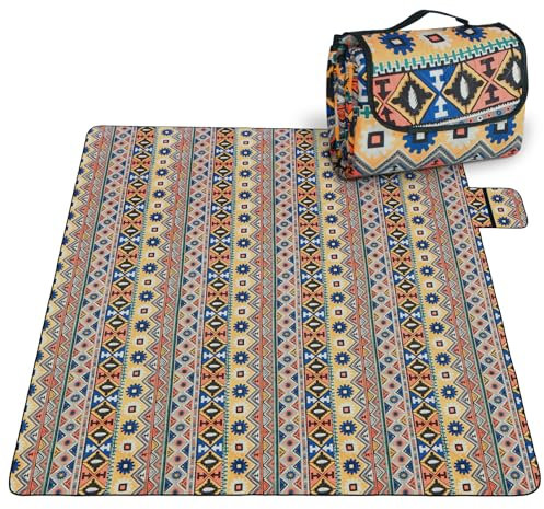 KIMIGO Telo da Picnic Impermeabile 200x200 CM - Coperta Morbida con Base in Alluminio,Leggera e Pieghevole per Spiaggia,Campeggio,Esterno