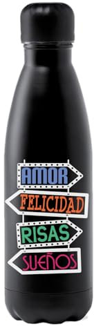 Docliick - Botella agua deportiva Acero Inoxidable, Térmica 790ml, botella con dibujos originales y frases motivadoras. Cantimplora Aislamiento Doble Pared.Frase motivadora Flechas Amor, Felicidad