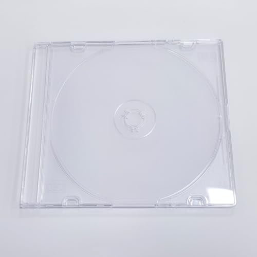 RIVERMEDIA 20 X Premium Single Slimline CD Jewel Cases with Clear Tray 5.22mm Spine Transparent Front & Clear Frosty Back Case (18315) Pack of 20