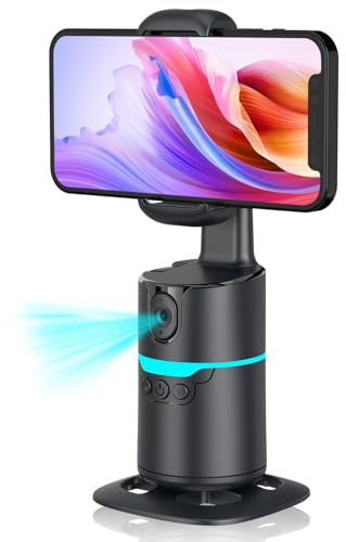 Auto Face Tracking Stativ, 360 Grad drehbar, Handy-Kamera-Halterung, Geste & Fernbedienung, keine App erforderlich, Gesichts-Tracking-Stativ für Videoaufnahmen/Live-Stream/TikTok/YouTube