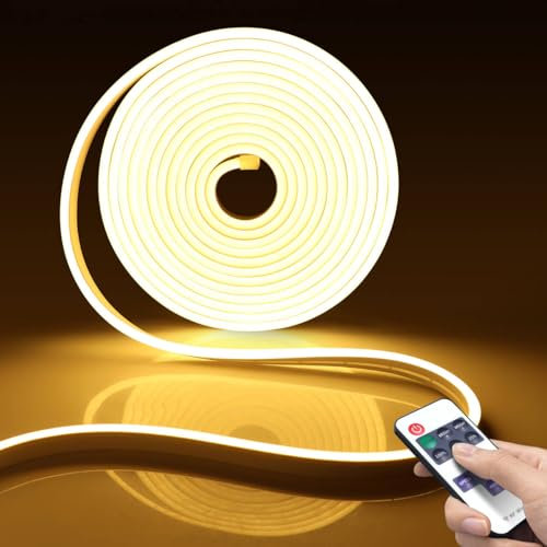 CHNMALITAI 5V USB Neon LED Streifen, 2M Warmweiß Neon LED Strip Light Mit Dimmable Fernbedienung For Schrank, Vitrinen, Regal, Shelves,Akustikpaneele Beleuchtung
