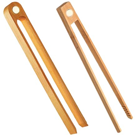 Pince de cuisine en bois avec aimants intégrés, lot de 2 pinces résistantes à la chaleur, accessoires de barbecue, pour buffet, salade, barbecue, pour fête, pique-nique, camping ou cuisine