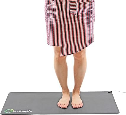 Erdungsmatte zum Essen leitende PU-Leder-Schreibtischmatte mit 5 Meter geerdeter Schnur geerdete Therapie Schwarz 40x85 cm