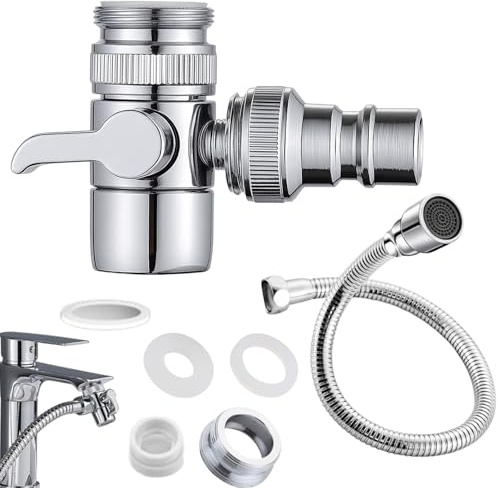 2 Pack Bath Tap Shower Attachment, Tap Shower Attachment for Sink and Bath Taps, Portable Handheld Hose Solution for Hair Washing, Pet Care and Daily Use