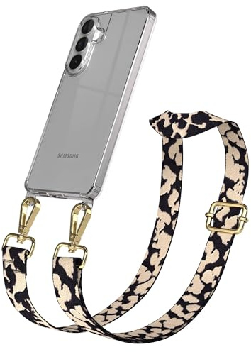 EAZY CASE Handykette - Verstellbares Taschenband kompatibel mit Galaxy S26 Plus, Schulterriemen, Handykordel mit Silikon Hülle, Umhängetasche, Taupe Camouflage Gold