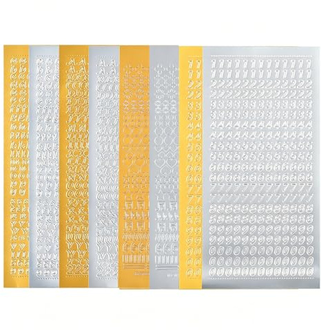 BUOKSLLY 8 pcs Wachsplatten für Kerzen, Taufkerze Selber Machen Set | Wachsbuchstaben & Aufkleber Konfirmation, Gold & Silver Wax Letters for DIY Candles, Elegant Decorations