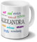 printplanet Tasse mit Namen Alexandra - Positive Eigenschaften von Alexandra - Namenstasse, Kaffeebecher, Mug, Becher, Kaffeetasse - Farbe Weiß