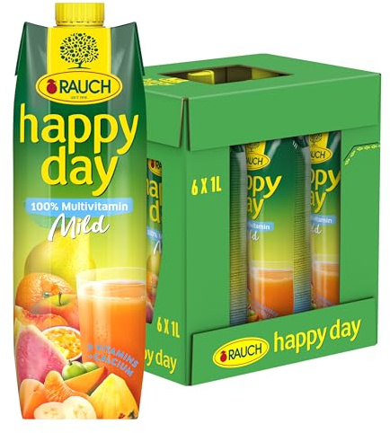 Rauch Happy Day Multivitamin mild | sanft und säurearm | mit 9 wertvollen Vitaminen und Calcium | 6x 1l Tetra Prisma
