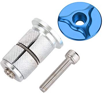 Tbest Bike Headset Expander, Aluminiumlegierung, Blau, Fahrradkomponente, Mountainbike Vordergabel Steuersatz Top, 1 Zoll (24,5 mm) oder 1,25 Zoll (28,6 mm), BMX, Gebirgsstraßen Fahrrad