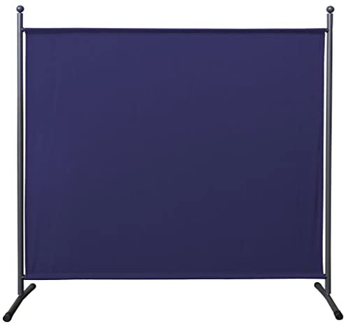 QUICK STAR Paravent 180 x 178 cm Stoff Raumteiler Groß Garten Stellwand Trennwand Balkon Sichtschutz Blau