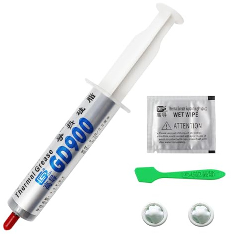 Generic Net Weight 30 Grams Syringe with Bag Packaging Gray GD900 Thermal Conductive Grease Paste Silicone Compound Heat Sink Cooler BX30 (GD900-BX30*1 Piece)