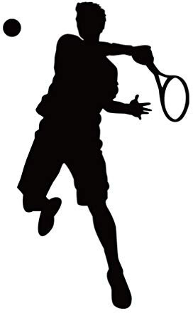 BESPORTBLE Sport Wandtattoo Schwarz Tennis Mann Wandaufkleber Abnehmbare Wand Vinyl Aufkleber Klebrige Kunst Tapete für Schlafzimmer Wohnzimmer
