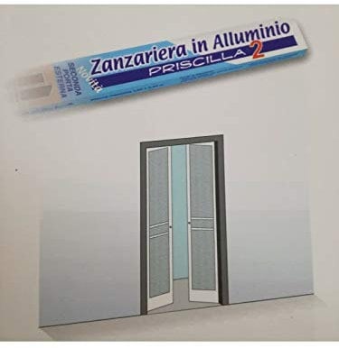 ZANZARIERA PER PORTA DUE BATTENTI TELAIO IN ALLUMINIO 150X240 cm BRONZO
